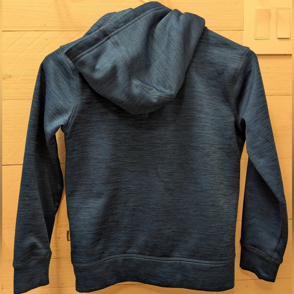 🟦 Eddie Bauer Boy's Heather Blue Zip-Up Hoodie; Size: 8 - Picture 2 of 6